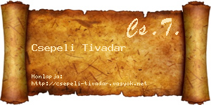 Csepeli Tivadar névjegykártya